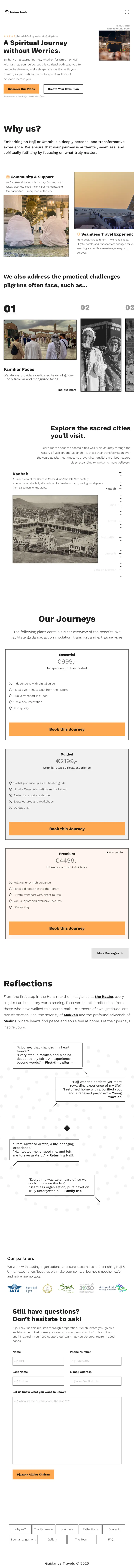 Landing / tablet van Guidance Travel