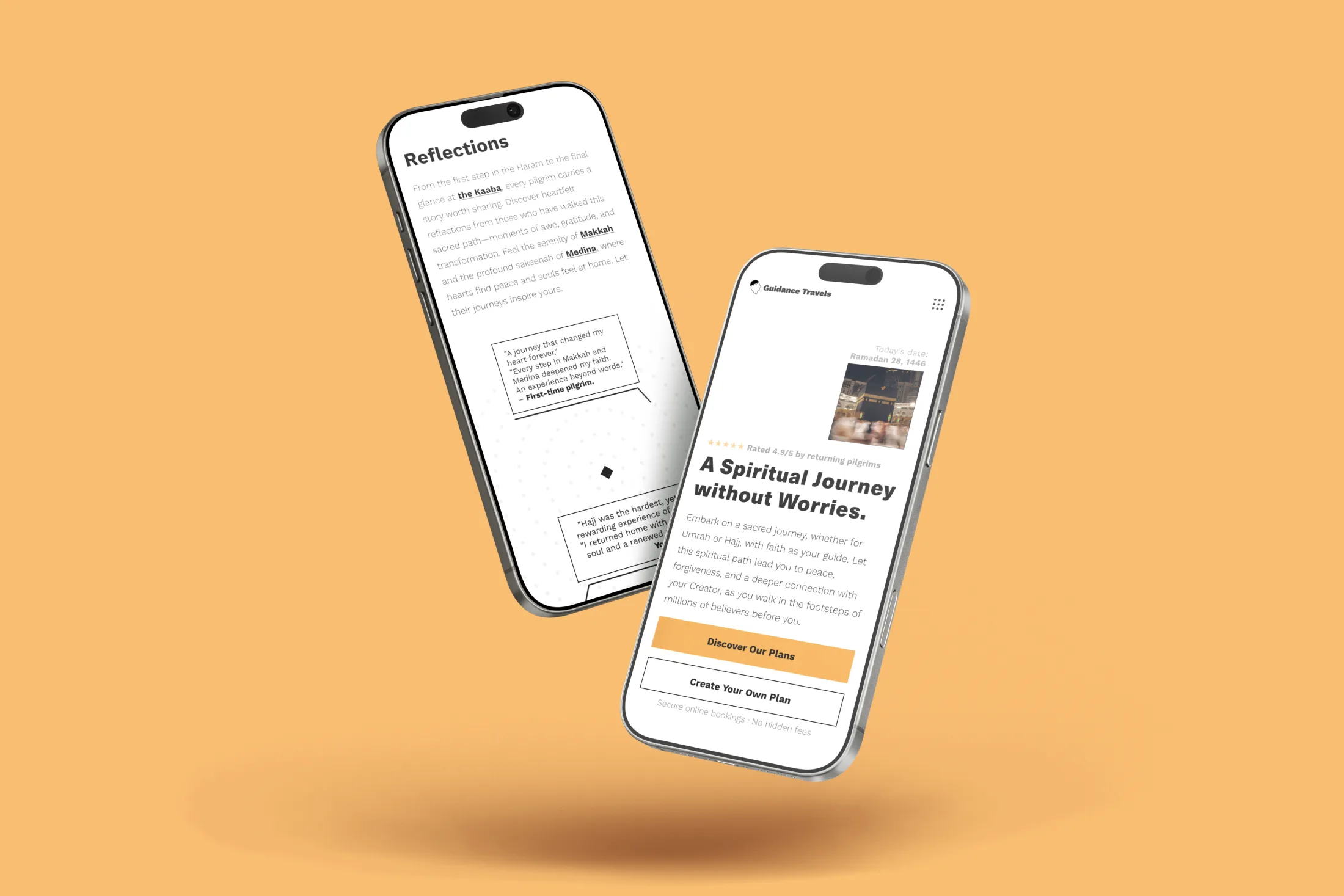 Guidance Travel op twee smartphones