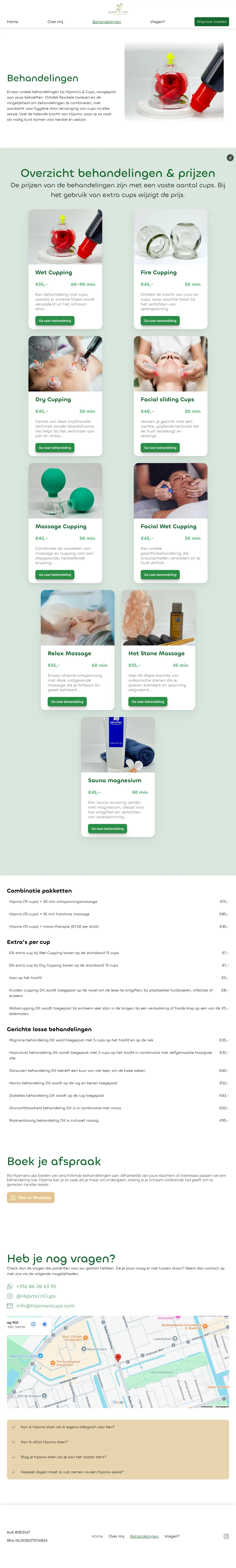 Behandelingenoverzicht op tablet