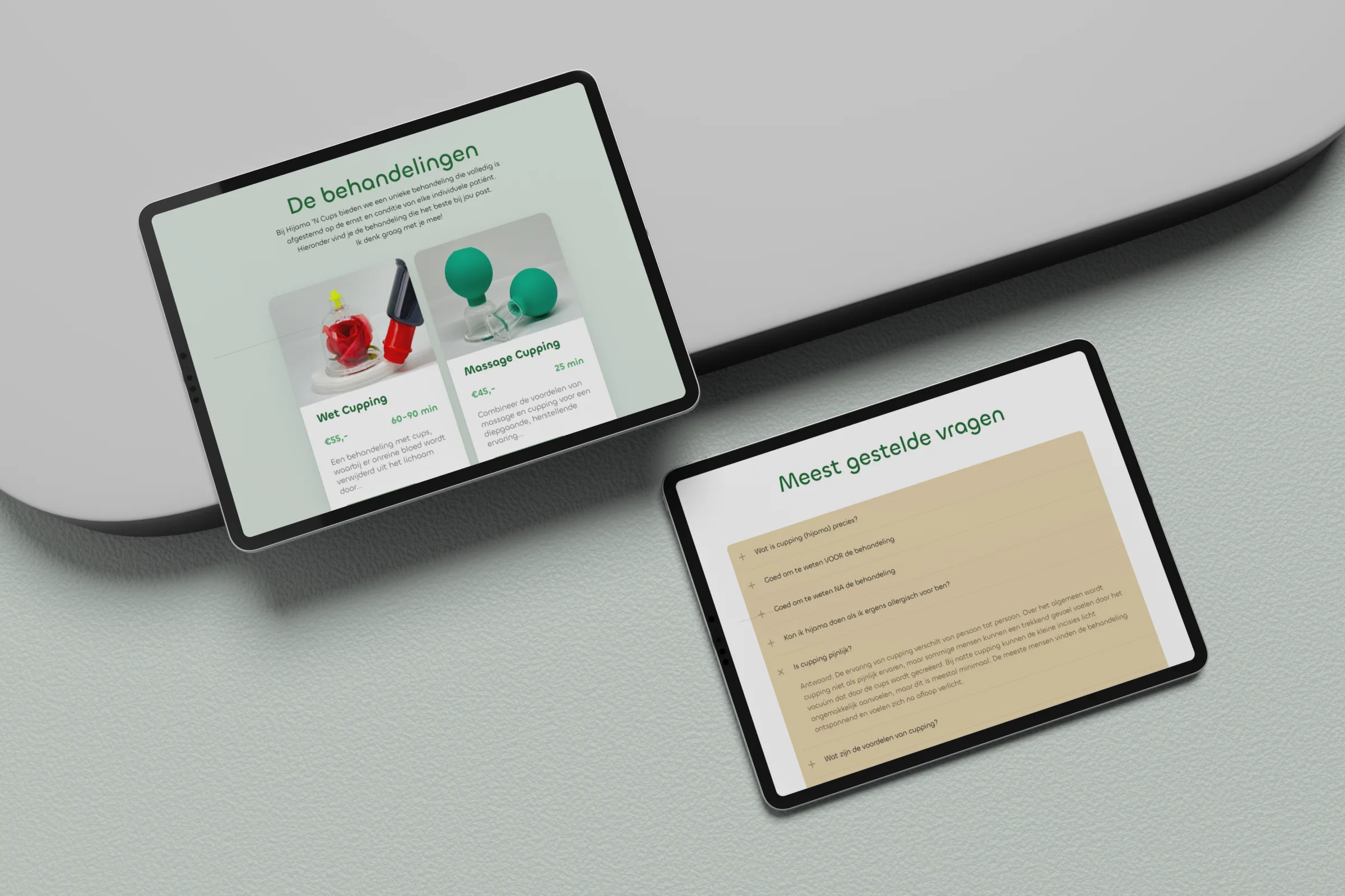 Behandelingen en veelgestelde vragen van Hijama ’N Cups op tablets
