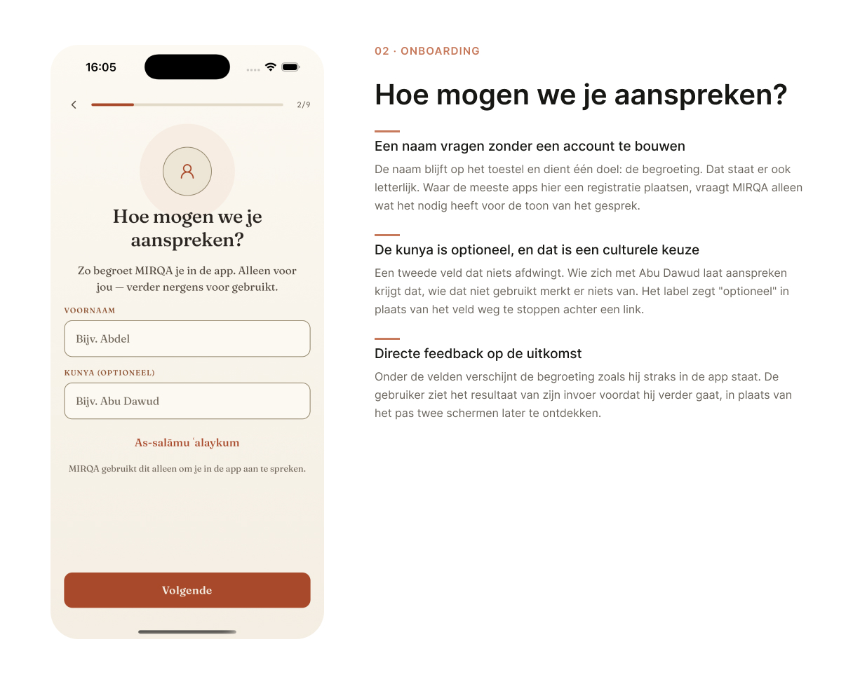 Onboarding / aanspreekvorm. MIRQA