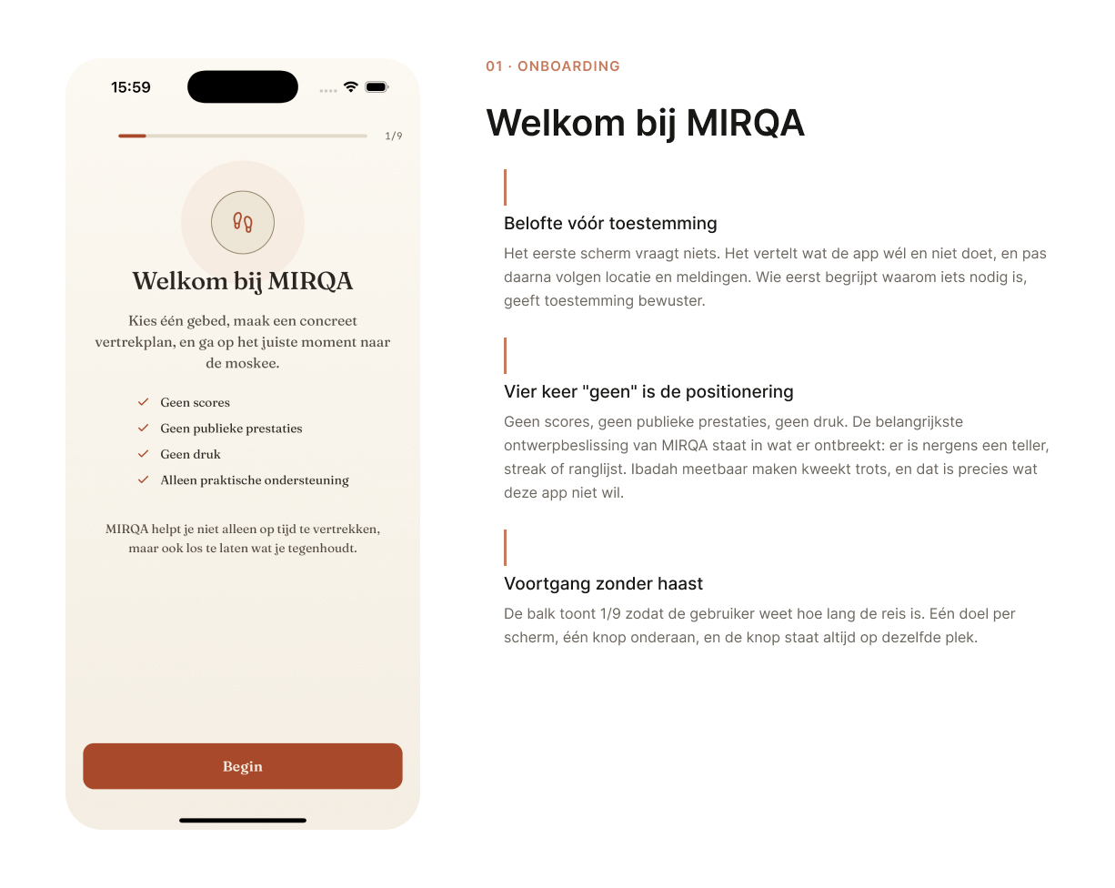 Onboarding / belofte. MIRQA